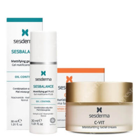 Mattifying Serum + C-VIT Moisturizing Facial Cream