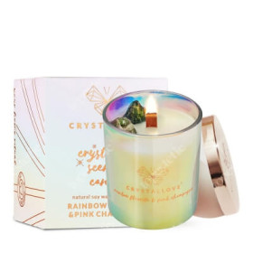 Rainbow Fluorite Soy Candle & Champagne