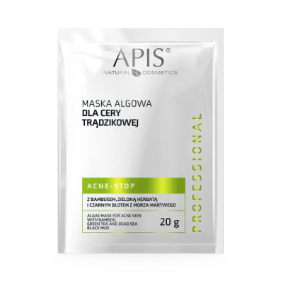 Apis Professional Algae Mask for acne with bamboo, green tea and black mud from the Dead Sea 20g