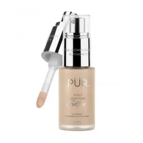 PÜR 4-IN-1 LOVE YOU SELFIE - LONGOWEAR FOUNDATION & CONCEALER vegan, multitasking, perfectly covering face base 4 in 1 30ml