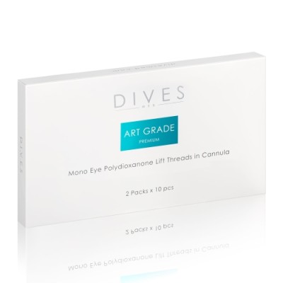 DIVES med.- Art Grade PREMIUM - Mono Eye Canulla 29G 38mm (needle) 50mm (nić) 2x10pt.