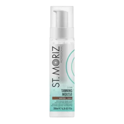 St. Moriz PROFESSIONAL PROFESSIONAL CLEAR TANNING MOUSSE MEDIUM DARK colourless suntan in face and body foam 200ml - color medium dark