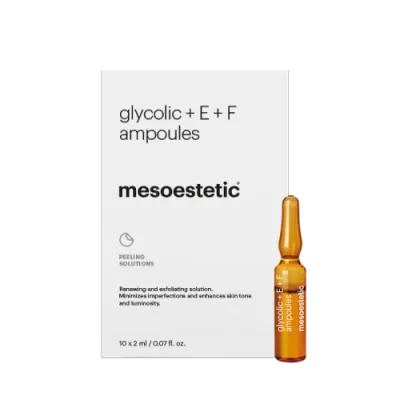 Mesoesthetic GLYCOLIC E+F AMPOULES exfoliative treatment that accelerates cell regeneration reduces imperfections 10x2ml