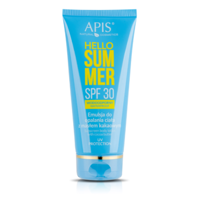 Apis Hello Summer SPF30 Body tanning emulsion with cocoa butter 200ml- EXP 08/2024