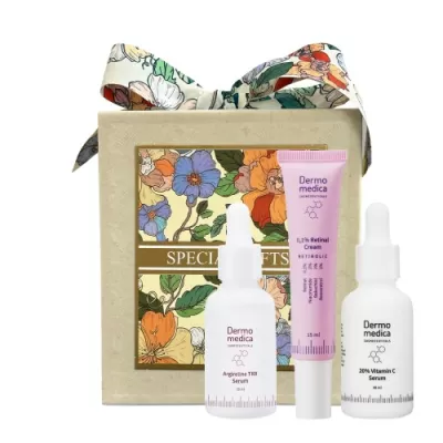 Dermomedica BEIGE BEAUTY KIT Argireline TRX Serum 30ml + 20% Vitamin C Serum 30ml + Retinal Cream 0.1% Mini 15ml set actively reducing symptoms of facial aging