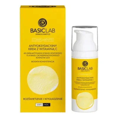 BasicLab COMPLEMENTIS Antioxidative cream with vitamin C, 4% coic acid dipalmitate, 1% octadecaenoic acid, coenzyme Q10 with a rich consistency of 50ml