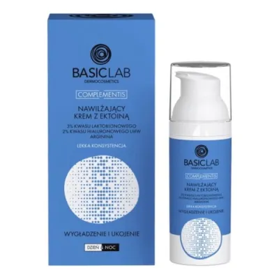 BasicLab COMPLEMENTIS Moisturizing cream with ectoin, 3% lactobionic acid, 2% hyaluronic acid (LMW), arginine with a light consistency of 50ml