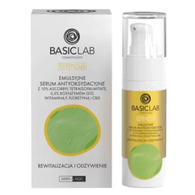 BasicLab ESTETICUS Emulsive antioxidant serum with 10% ascorbyl tetraisopalmitate 30ml