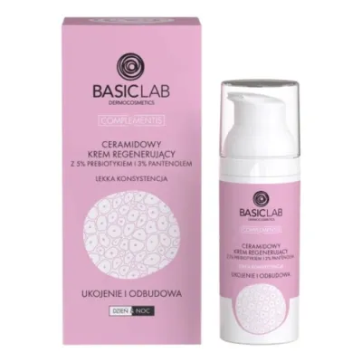 BasicLab COMPLEMENTIS Ceramic regenerative cream with 5% prebiotic and 3% light-consistency pantenol 50ml