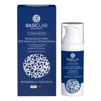 BasicLab COMPLEMENTIS Trehalose rebalancing cream 3% gluconolactone, 2% pentavitin, 50ml snap-8TM neuropeptide