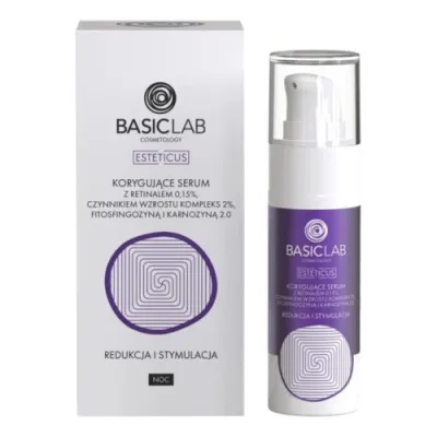 BasicLab ESTETICUS Correcting serum with retinal 0.15%, growth factor of 2%, phytosphingosine and carnosine 2.0 30ml