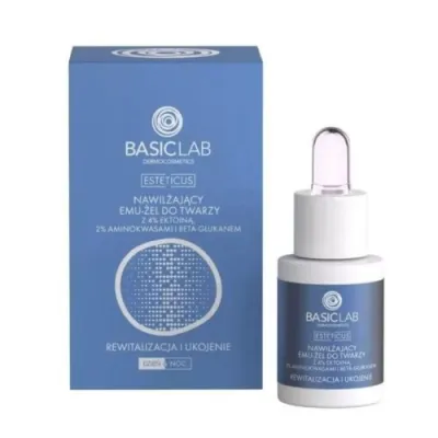 BasicLab ESTETICUS Facial moisturizing emu-gel with 4% ectoin, amino acids and beta-glucan 15ml