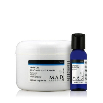 M.A.D Acne Spot on Zinc and Sulfur Mask Mask for fatty skins 240g + Booster Serum 30ml