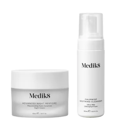 Medic8 EDVANCED NIGHT RESTORE + CALMWISE SOOTHING CLEANSER nutritional night cream + mild foam 50ml + 150ml